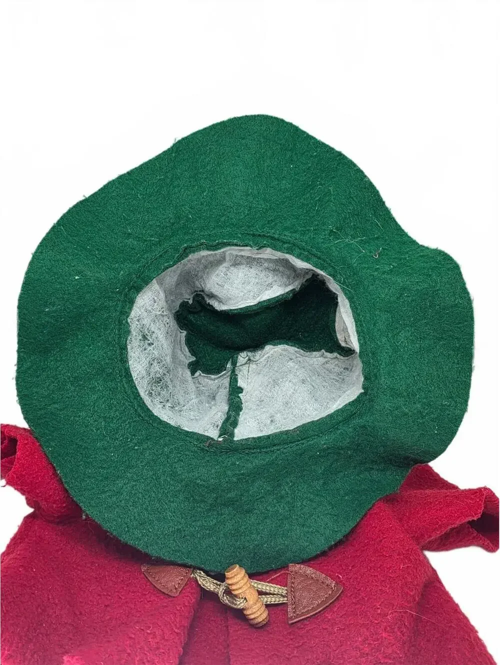 Vintage Paddington Bear Plush Replacement Clothes Red Duffle Coat Green Hat
